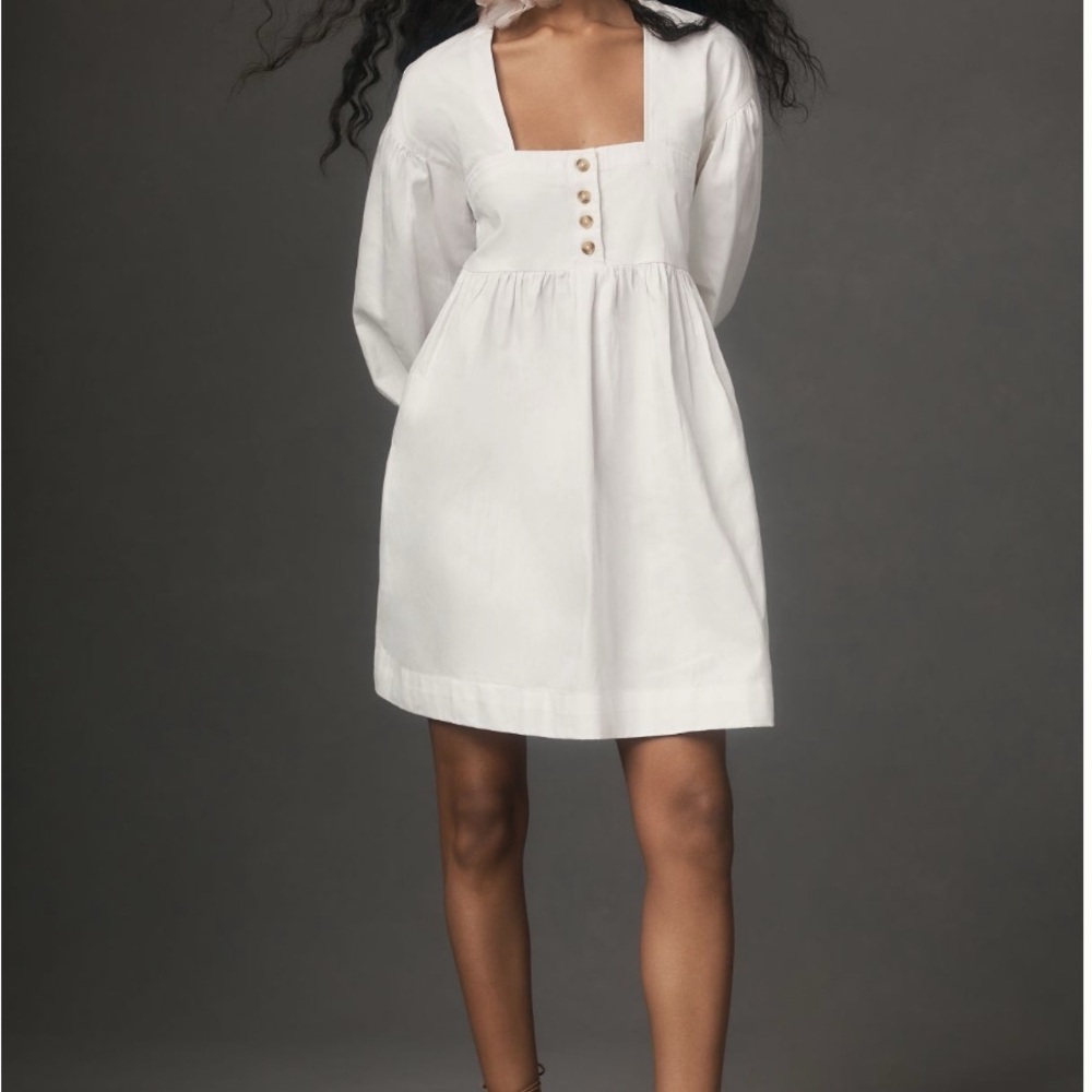 BRAND NEW Anthropologie White square neck Mini Dress